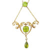 18ct-Art-Nouveau-Gold-Victorian-Seed-Pearl-and-Peridot-Necklace 18ct Art Nouveau Gold Victorian Seed Pearl and Peridot Necklace