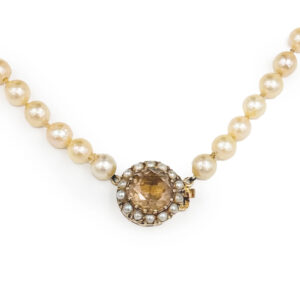 9ct Gold Citrine Cultured Pearl Necklace by Zeeta Jewellers