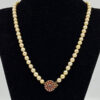 9ct-Gold-Garnet-Clasp-&-Cultured-Pearl-Necklace-1 9ct Gold Garnet Clasp & Cultured Pearl Necklace