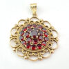 9ct Gold Lovely Daisy Garnet Set Pendant