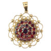9ct Gold Lovely Daisy Garnet Set Pendant