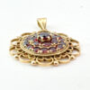 9ct Gold Lovely Daisy Garnet Set Pendant