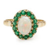 9ct Gold Opal And Emerald Halo Dress Ring