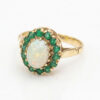 9ct Gold Opal And Emerald Halo Dress Ring