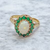 9ct Gold Opal And Emerald Halo Dress Ring