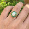 9ct Gold Opal And Emerald Halo Dress Ring