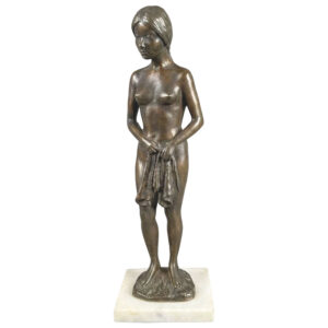 Bronze By H Du Toit Young Girl With A Towel