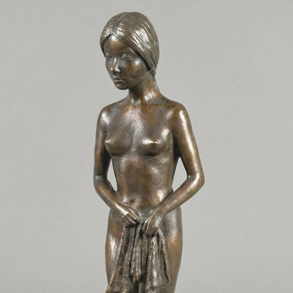 Bronze By H Du Toit Young Girl With A Towel