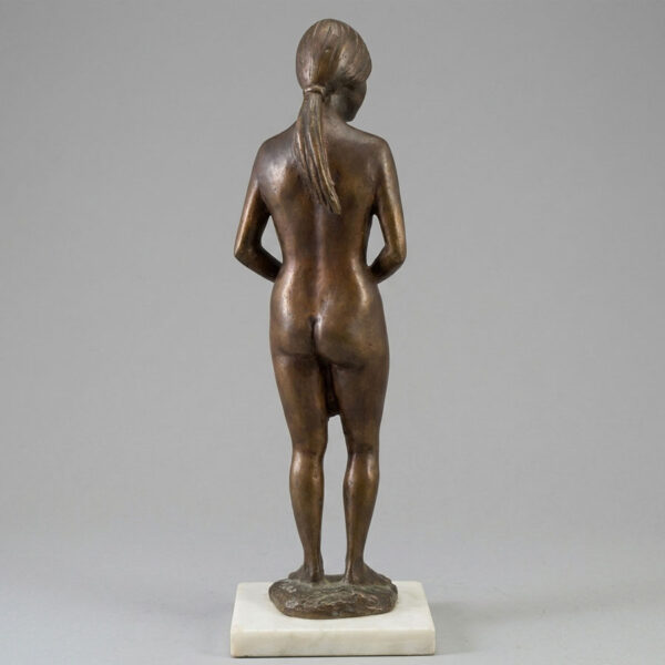 Bronze By H Du Toit Young Girl With A Towel