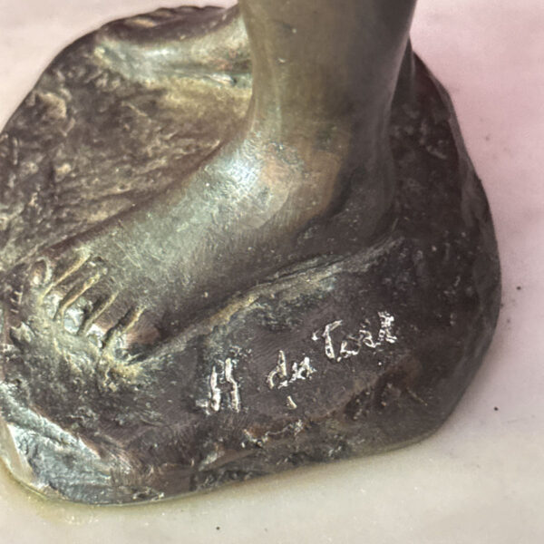 Bronze By H Du Toit Young Girl With A Towel
