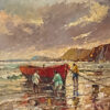 Carlo Sdoya Fisherman Scene Oil On Board