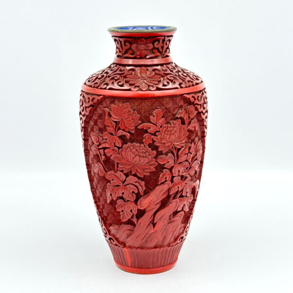 Chinese 20th Century Cinnabar Red Vase