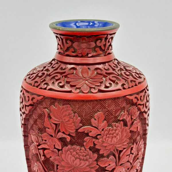 Chinese 20th Century Cinnabar Red Vase
