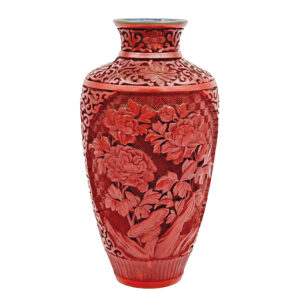 Chinese 20th Century Cinnabar Red Vase