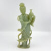 Chinese Celadon Jade Goddess Guanyin Holding A Vase 20th