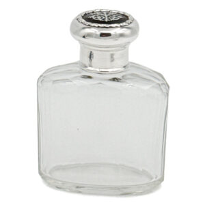 Hallmarked Silver Perfume Bottle With Pique Silver Inlay In Tortoise Shell Birmingham 1911