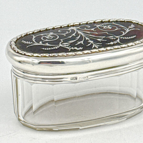Hallmarked-Silver-Trinket-Box-With-Pique-Silver-Inlay-In-Tortoise-Shell-Birmingham-1911-3 Hallmarked Silver Trinket Box With Pique Silver Inlay In Tortoise Shell Birmingham 1911