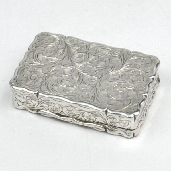 Hallmarked Silver Victorian Snuff Box Birmingham 1845