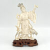 Japanese-Ivorine-Finely-Carved-Figurine-Of-Lady-With-Flowers-and-Bird-1 Japanese Ivorine Finely Carved Figurine Of Lady With Flowers and Bird