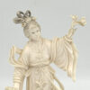 Japanese-Ivorine-Finely-Carved-Figurine-Of-Lady-With-Flowers-and-Bird-2 Japanese Ivorine Finely Carved Figurine Of Lady With Flowers and Bird