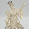Japanese-Ivorine-Finely-Carved-Figurine-Of-Lady-With-Flowers-and-Bird-3 Japanese Ivorine Finely Carved Figurine Of Lady With Flowers and Bird