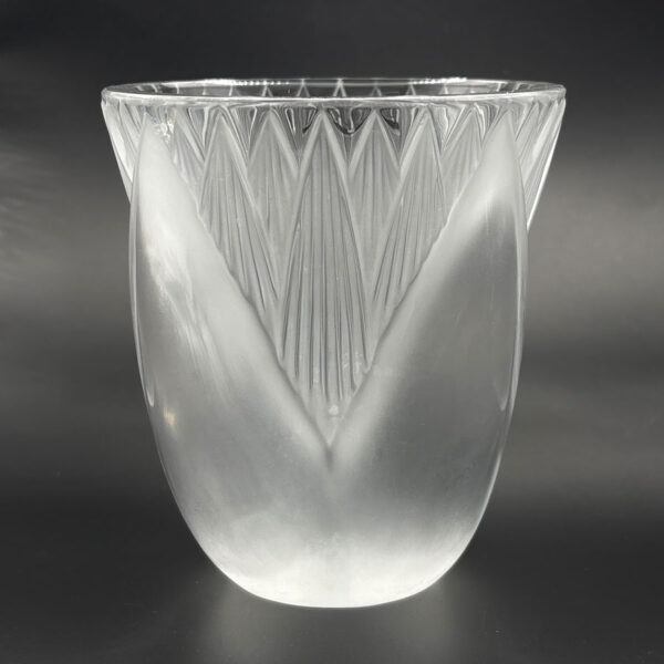 Lalique-Clear-Crystal-Thebes-Lotus-Flower-Vase-1 Lalique Clear Crystal Thebes Lotus Flower Vase