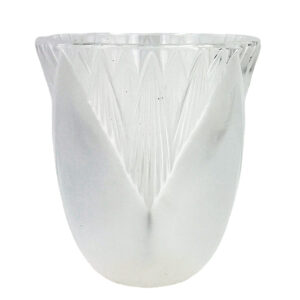 Lalique Clear Crystal Thebes Lotus Flower Vase