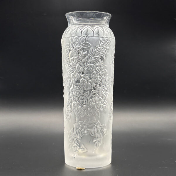 Lalique Clear Crytsal Bougainvillea Frosted Vase