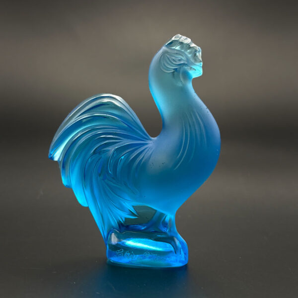 Lalique Creve Couer Blue Crystal Rooster