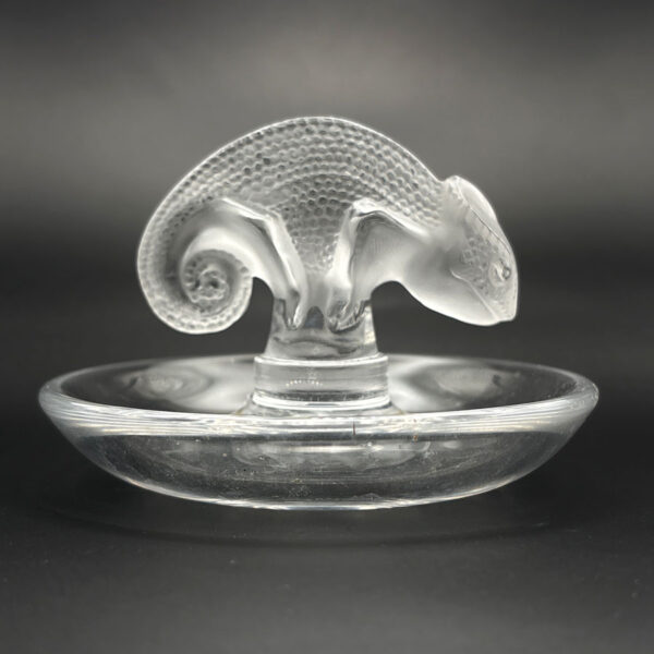 Lalique Frosted And Clear Chameleon Ring Tray