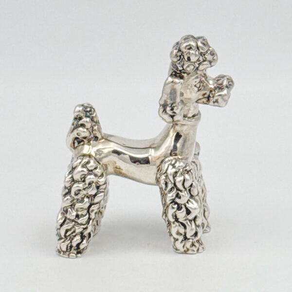 Silver Wax Filled Figurine Of A Poodle 20th