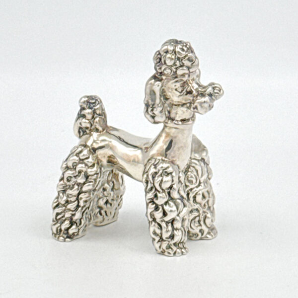 Silver Wax Filled Figurine Of A Poodle 20th
