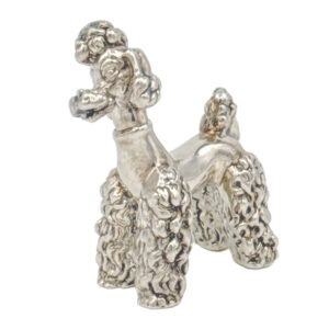 Silver Wax Filled Figurine Of A Poodle 20th