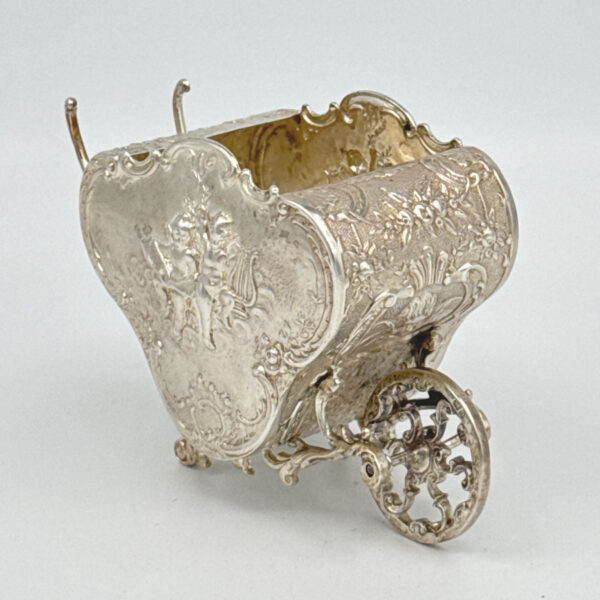 Victorian Hallmarked Silver Wheelbarrow London 1897
