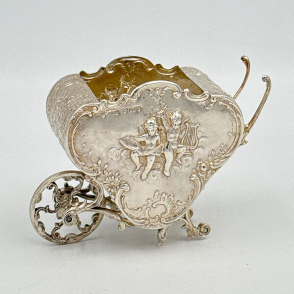 Victorian Hallmarked Silver Wheelbarrow London 1897