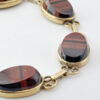 9ct Gold Red Tigers Eye Link Bracelet