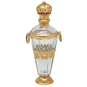 14ct Gold Dutch Mounted Rock Crystal Perfume Bottle Victorian C1890 Boxed