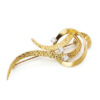18ct-Gold-And-Diamond-Swirl-Design-Brooch-C1970 18ct Gold And Diamond Swirl Design Brooch C1970