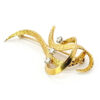 18ct-Gold-And-Diamond-Swirl-Design-Brooch-C1970-2 18ct Gold And Diamond Swirl Design Brooch C1970