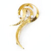 18ct-Gold-And-Diamond-Swirl-Design-Brooch-C1970-3 18ct Gold And Diamond Swirl Design Brooch C1970