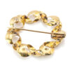 18ct Gold And Pearl Scrolled Wave Design Brooch