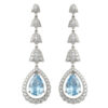18ct White Gold Aquamarine and Diamond Pair Drop Earrings