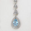 18ct White Gold Aquamarine and Diamond Pair Drop Earrings