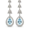 18ct White Gold Aquamarine and Diamond Pair Drop Earrings