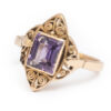 9ct Art Deco Change Colour Amethyst Filigree Ring