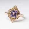 9ct Art Deco Change Colour Amethyst Filigree Ring