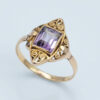 9ct Art Deco Change Colour Amethyst Filigree Ring