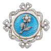 9ct-Gold-Victorian-Remembrance-Brooch-Turquoise-Guilloche-Enamel-and-Diamonds 9ct Gold Victorian Remembrance Brooch Turquoise Guilloche Enamel and Diamonds