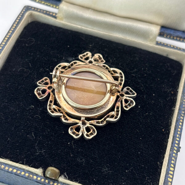 9ct-Gold-Victorian-Remembrance-Brooch-Turquoise-Guilloche-Enamel-and-Diamonds-4 9ct Gold Victorian Remembrance Brooch Turquoise Guilloche Enamel and Diamonds