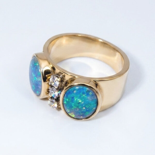 9ct Yellow Gold Opal Statement Ring
